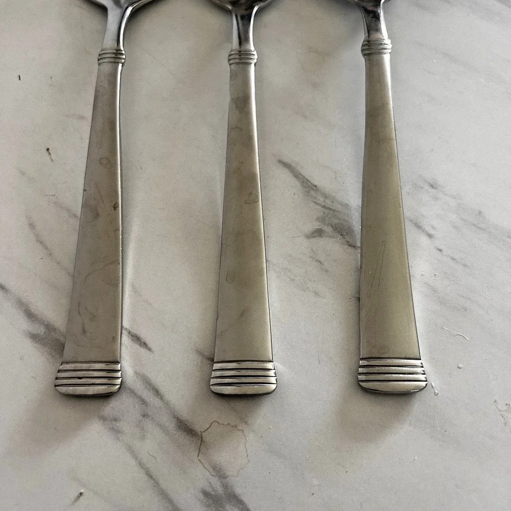 Wallace 18/10 Napoli Cold Meat Serving Fork & 2 Serving Spoons Lot of 3 FFF